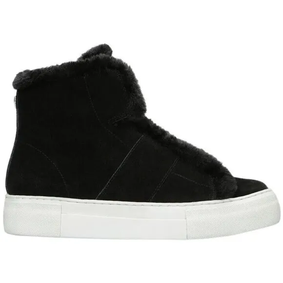 DKNY Women's Suede Mason-High Top Fashion Sneakers K3899353  Black Size 6.5