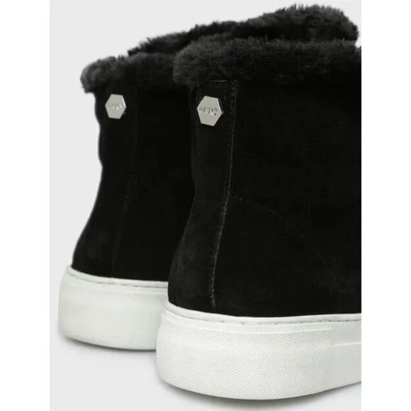 DKNY Women's Suede Mason-High Top Fashion Sneakers K3899353  Black Size 6.5