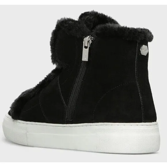 DKNY Women's Suede Mason-High Top Fashion Sneakers K3899353  Black Size 6.5