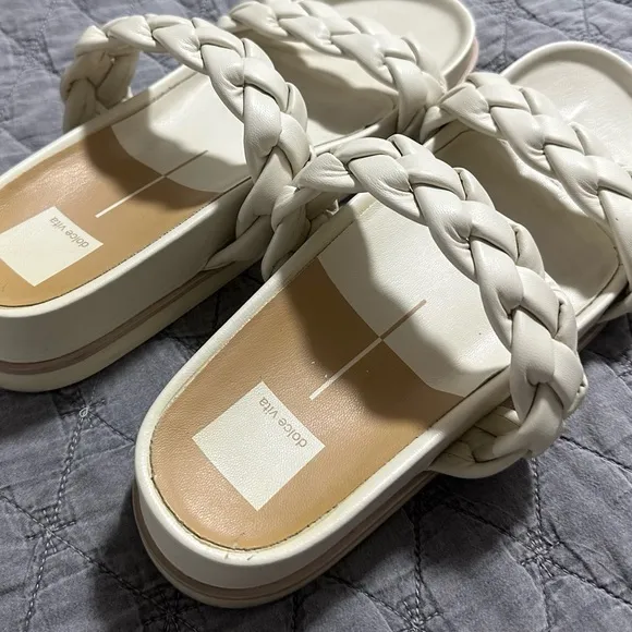 DOLCE VITA Signe BRAIDED Sandals 10 ivory