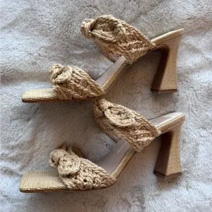 Dolce Vita Tan Woven Heeled Sandals