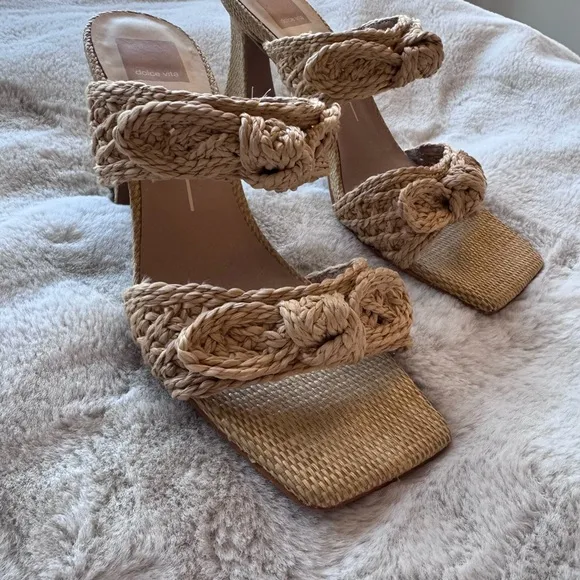 Dolce Vita Tan Woven Heeled Sandals