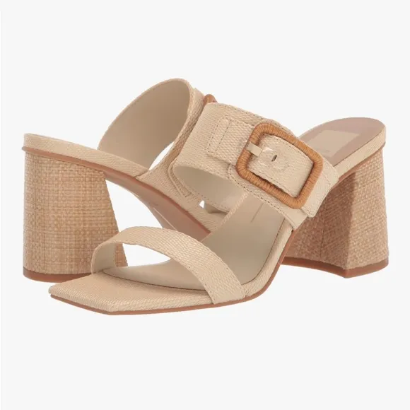 Dolce Vita Women's Posy Sandals in Wheat Raffia Heels Women’s size 7.5