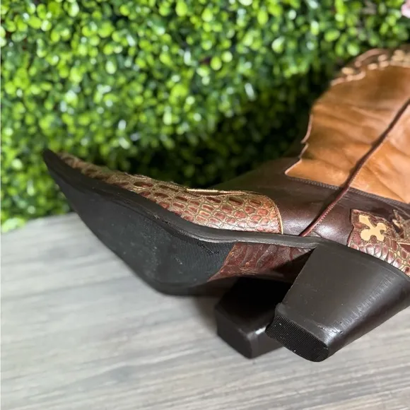 Donald J. Pliner Brown and Tan Heeled Boots
