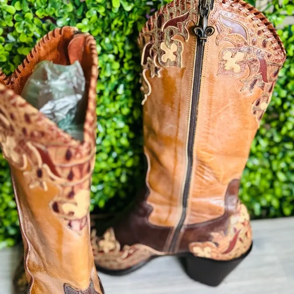 Donald J. Pliner Brown and Tan Heeled Boots
