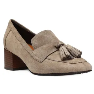 DONALD PLINER Kressida Suede Tassel Heeled Loafer Pump in Driftwood Women's 6