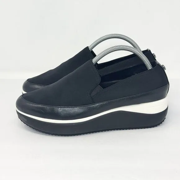 Donald Pliner Lizzee‎ Slip On Platform Sneaker Shoes Black Size 7.5
