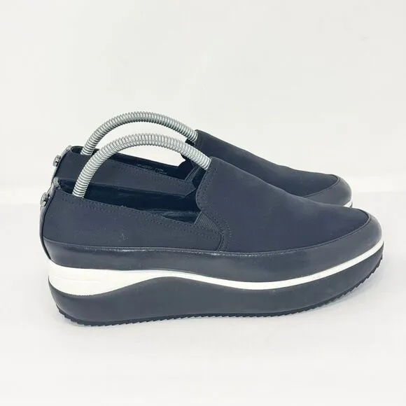 Donald Pliner Lizzee‎ Slip On Platform Sneaker Shoes Black Size 7.5