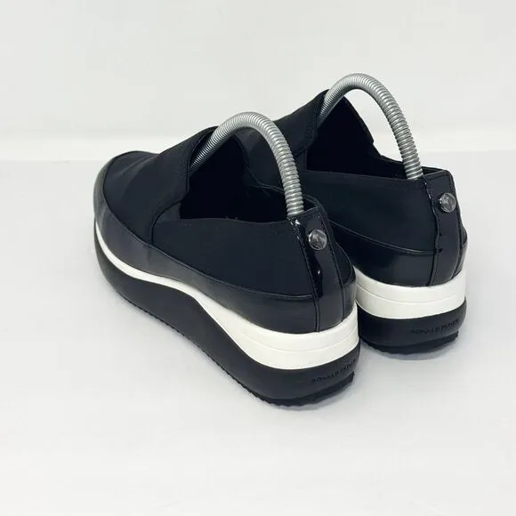 Donald Pliner Lizzee‎ Slip On Platform Sneaker Shoes Black Size 7.5