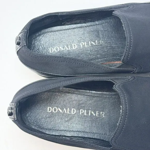 Donald Pliner Lizzee‎ Slip On Platform Sneaker Shoes Black Size 7.5