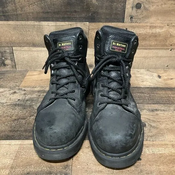 Dr. Doc Martens Steel Toe Safety Shoes Black ASTM F2413-11 Mens 14 Leather Boots