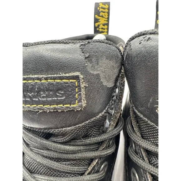 Dr. Martens Amwell Safety Boots Men’s 5 Women’s 6 Black Leather Slip Resistant