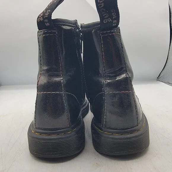Dr Martens Doc Martens Kids Size 1 Black Sparkle Ray Boots Casual School Comfort