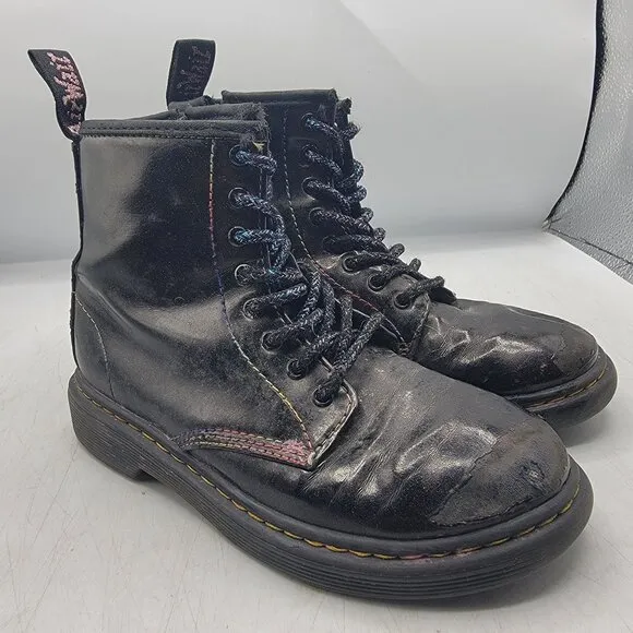 Dr Martens Doc Martens Kids Size 1 Black Sparkle Ray Boots Casual School Comfort