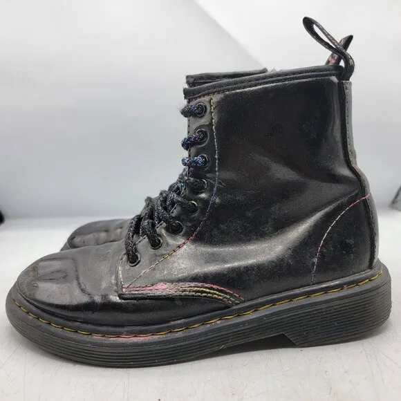 Dr Martens Doc Martens Kids Size 1 Black Sparkle Ray Boots Casual School Comfort