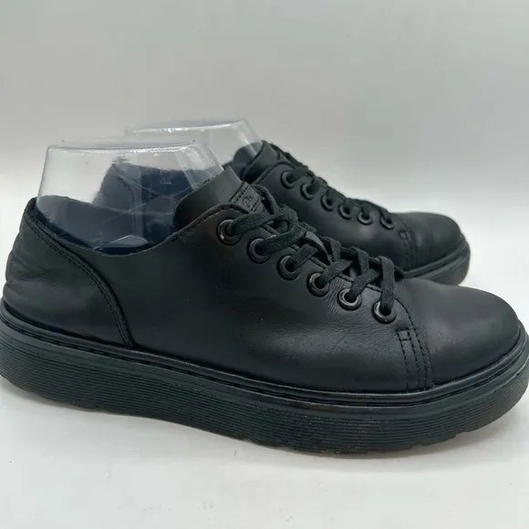 Dr. Martens Docs Dante 6 Eye Leather Shoes in Black Sneaker, Grunge Y2K men’s 6