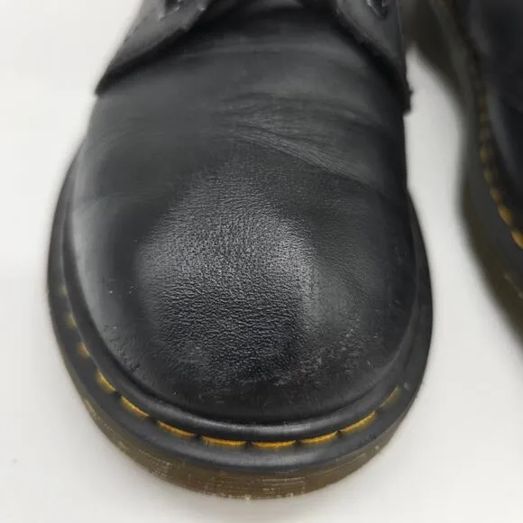 Dr. Martens Kids' Leather Combat Ankle Boots Outdoor Streetwear Black Size 3