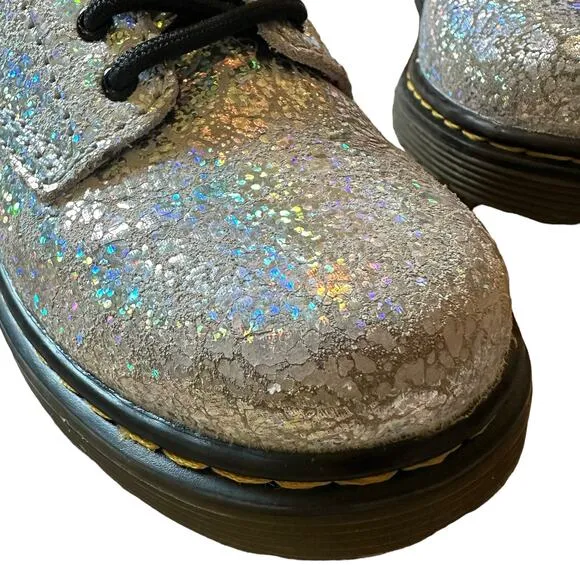 Dr. Martens | Kids Size 10 Youth Silver Cosmic Glitter
