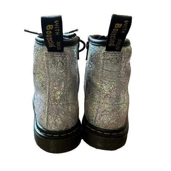 Dr. Martens | Kids Size 10 Youth Silver Cosmic Glitter