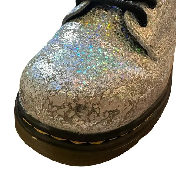 Dr. Martens | Kids Size 10 Youth Silver Cosmic Glitter