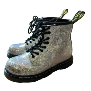 Dr. Martens | Kids Size 10 Youth Silver Cosmic Glitter