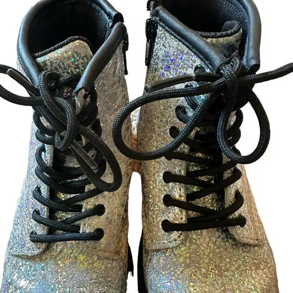 Dr. Martens | Kids Size 10 Youth Silver Cosmic Glitter