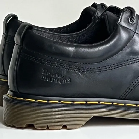 Dr. Martens Lowell Moc Toe Black Leather Work Shoes Size 13