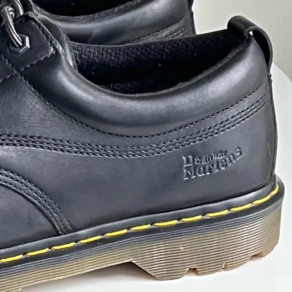 Dr. Martens Lowell Moc Toe Black Leather Work Shoes Size 13