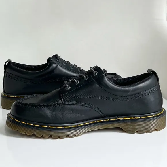 Dr. Martens Lowell Moc Toe Black Leather Work Shoes Size 13