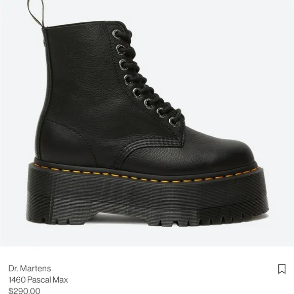 Dr. Martens Pascal Max Black Leather Platform Boots New size 7 Women’s Airwair