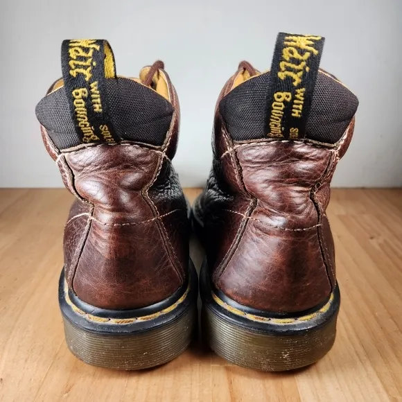 Dr. Martens Shoes Men's 10 Brown Air Wair Leather 11410 Work Boots 7 Eyelets