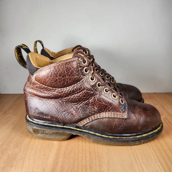 Dr. Martens Shoes Men's 10 Brown Air Wair Leather 11410 Work Boots 7 Eyelets