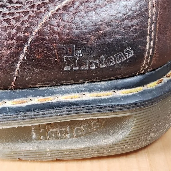 Dr. Martens Shoes Men's 10 Brown Air Wair Leather 11410 Work Boots 7 Eyelets