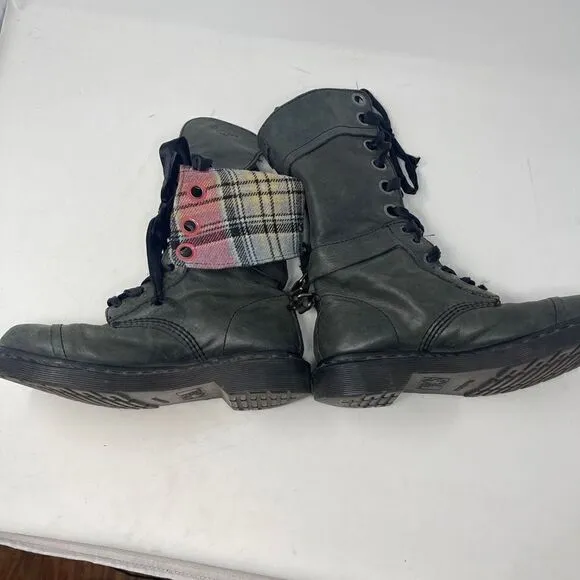 Dr. Martens Women's Triumph 12 Eye Lace Up Dark Green Calf High Boots Size 7