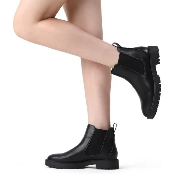 Dream Pairs Fashion Slip Ankle &amp; Bootie Women size (5x11) Black Thermoplastic