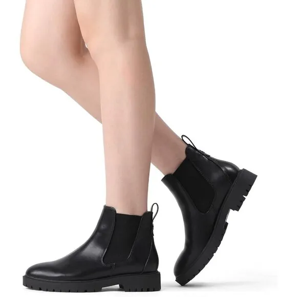 Dream Pairs Fashion Slip Ankle &amp; Bootie Women size (5x11) Black Thermoplastic
