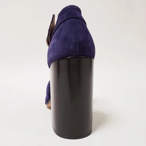 DRIES VAN NOTEN SHOES KILTIE SUEDE LEATHER FRINGE STACKED HEEL SANDALS