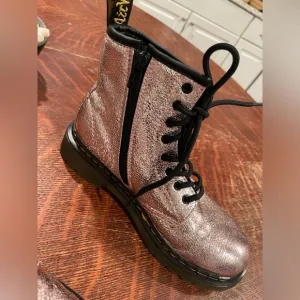Dr.Martens pink iridescent combat boots