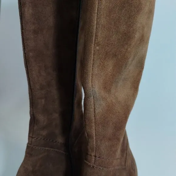 E Born Women's Hayden Brown Rust Tobacco Distressed Suede Leather Boots 5.5 New