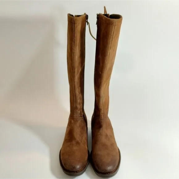 E Born Women's Hayden Brown Rust Tobacco Distressed Suede Leather Boots 5.5 New