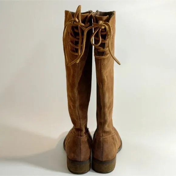 E Born Women's Hayden Brown Rust Tobacco Distressed Suede Leather Boots 5.5 New