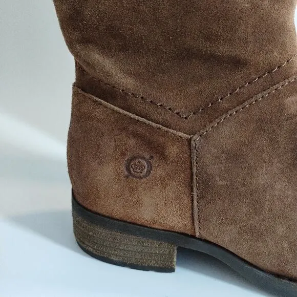E Born Women's Hayden Brown Rust Tobacco Distressed Suede Leather Boots 5.5 New