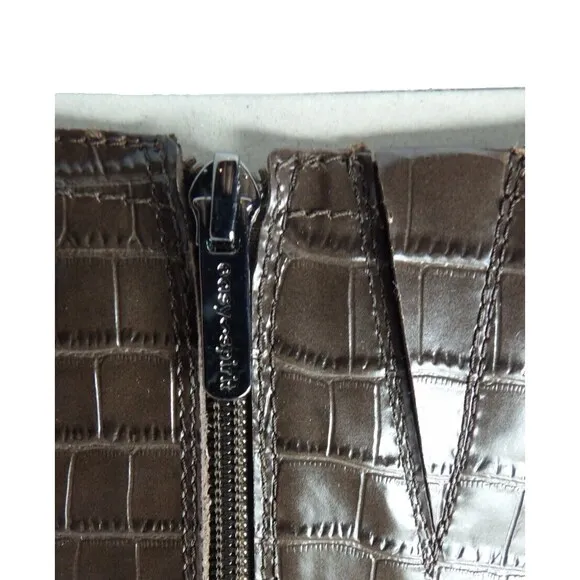 Easy Spirit Martha Stewart Serhonda Riding Boots Brown Size 7W NIB Crocodile New