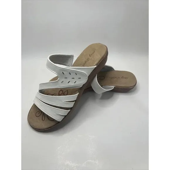 Easy Street Women's Alma Slide Sandals Women's Shoes 8 medium white summer