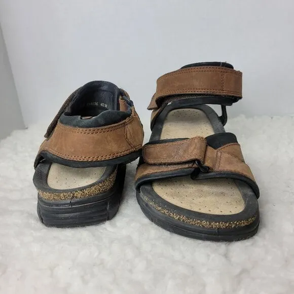 ECCO Cosmo Men's Size 9 Sandals  Brown Leather Shoes