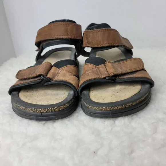 ECCO Cosmo Men's Size 9 Sandals  Brown Leather Shoes
