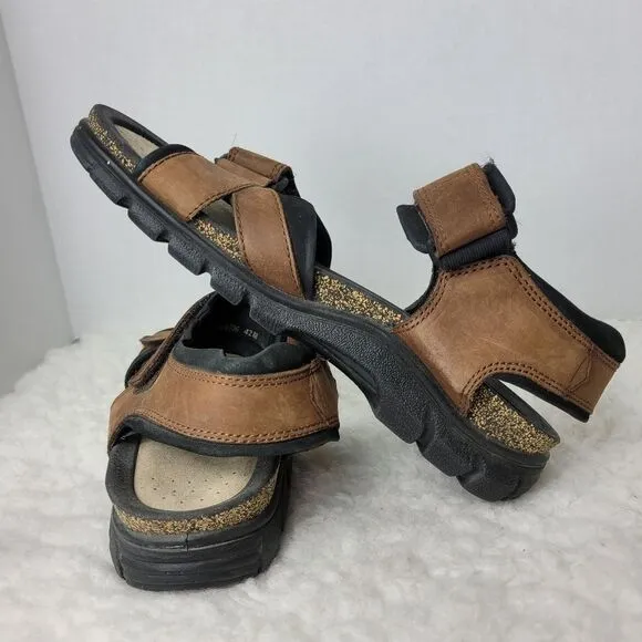 ECCO Cosmo Men's Size 9 Sandals  Brown Leather Shoes