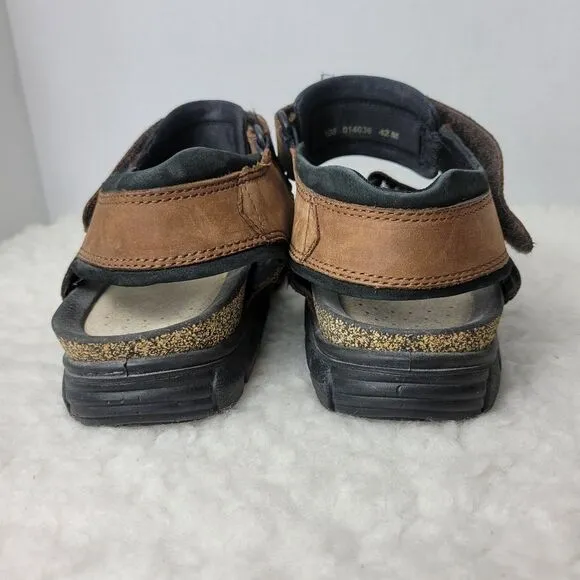 ECCO Cosmo Men's Size 9 Sandals  Brown Leather Shoes