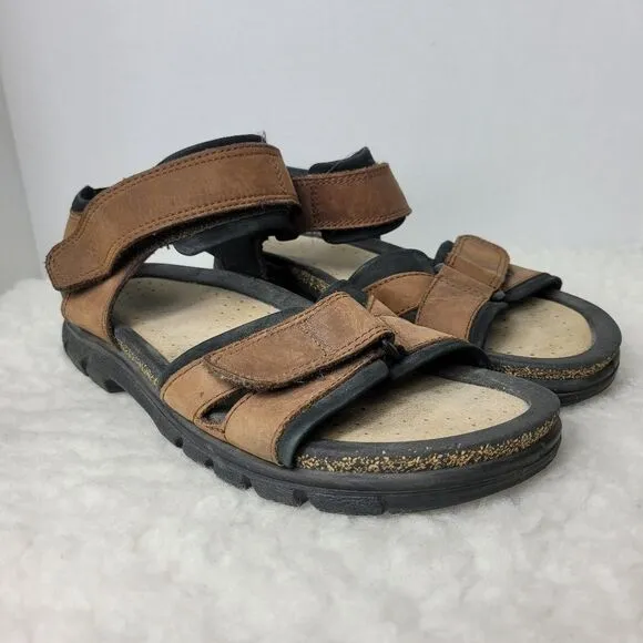 ECCO Cosmo Men's Size 9 Sandals  Brown Leather Shoes