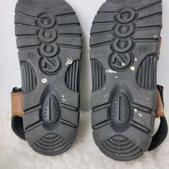 ECCO Cosmo Men's Size 9 Sandals  Brown Leather Shoes